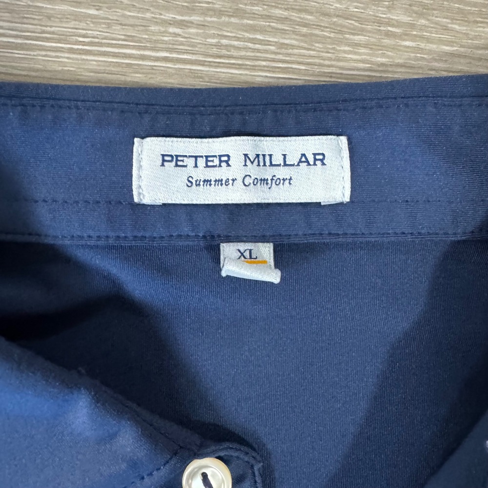Peter Millar Polo Shirt Mens XL Navy Blue Summer Comfort Performance Charleston - Picture 2 of 7